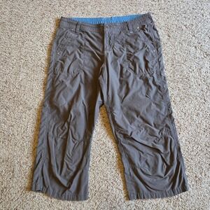 Kuhl Pants Womens 10 Gray Capri Hiking Stretch Outdoor Nylon Cotton Casual